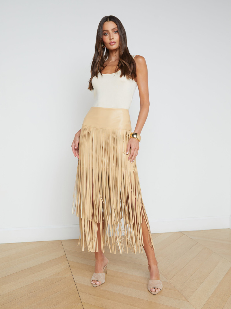 L'AGENCE Karolina Fringe Skirt outlook