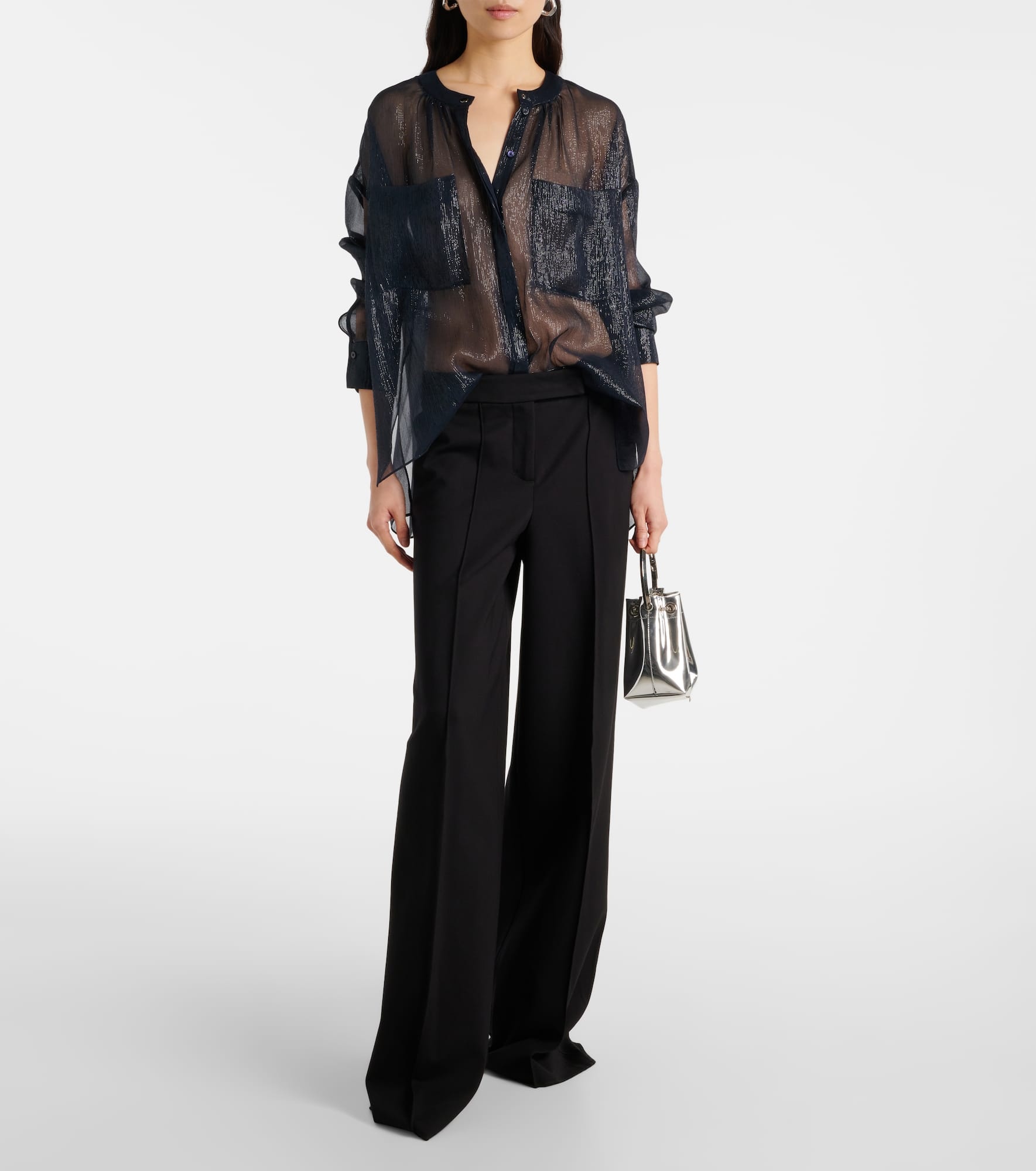 Silk-blend lamé shirt - 2