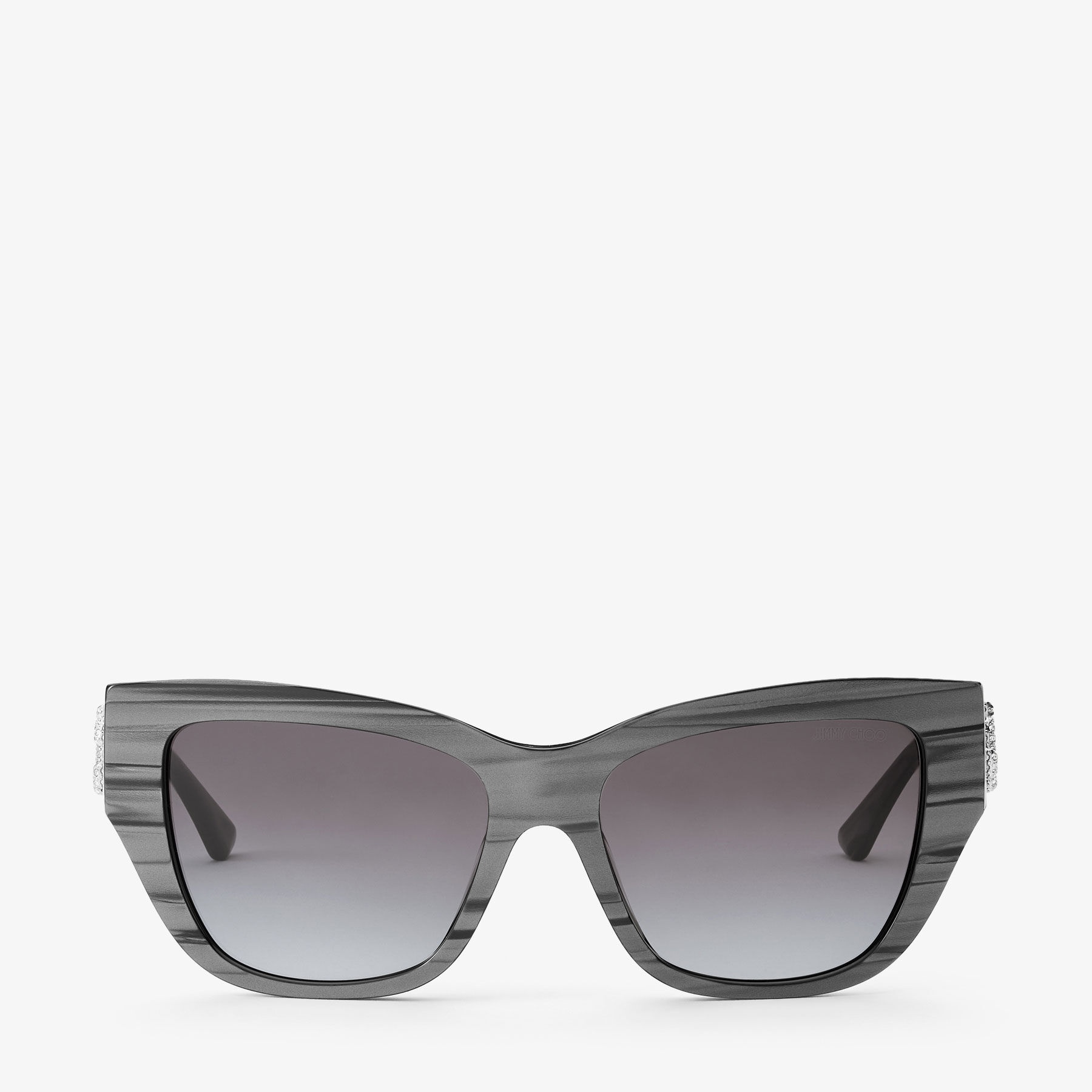 Kadan 
Striped Black Pillow Frame Sunglasses - 1
