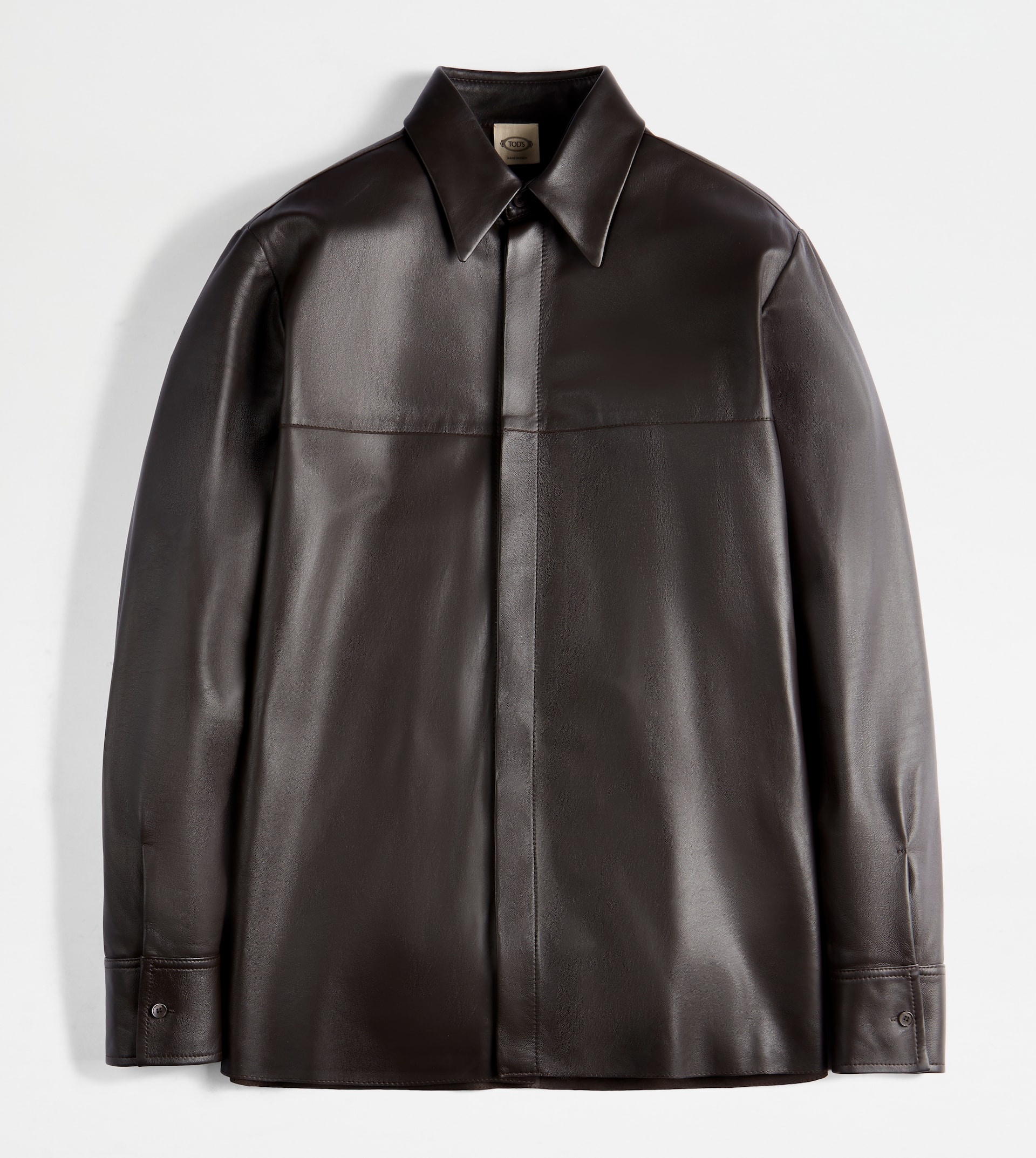 SHIRT IN LEATHER - BROWN - 1