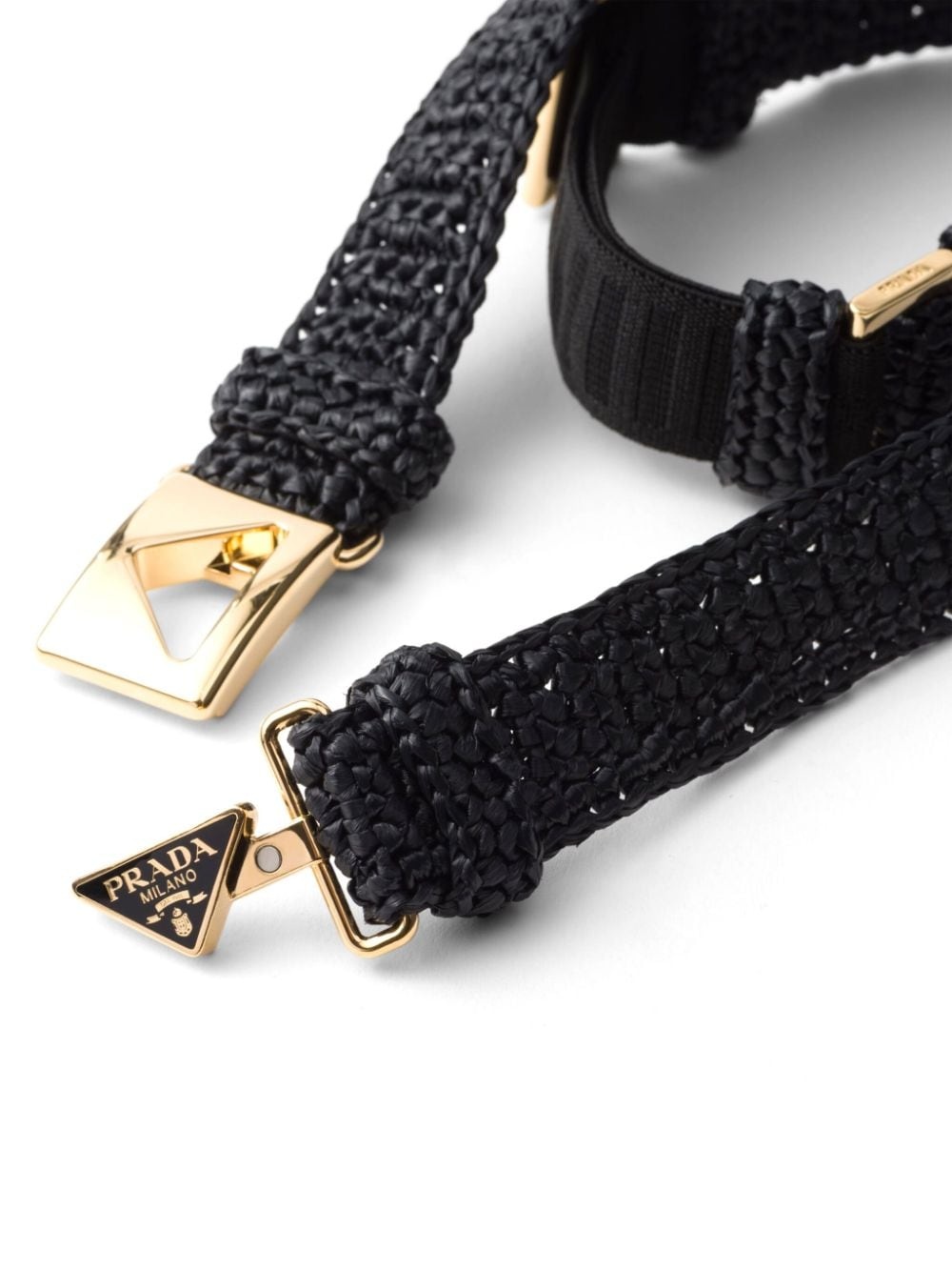 triangle-logo crochet belt - 2