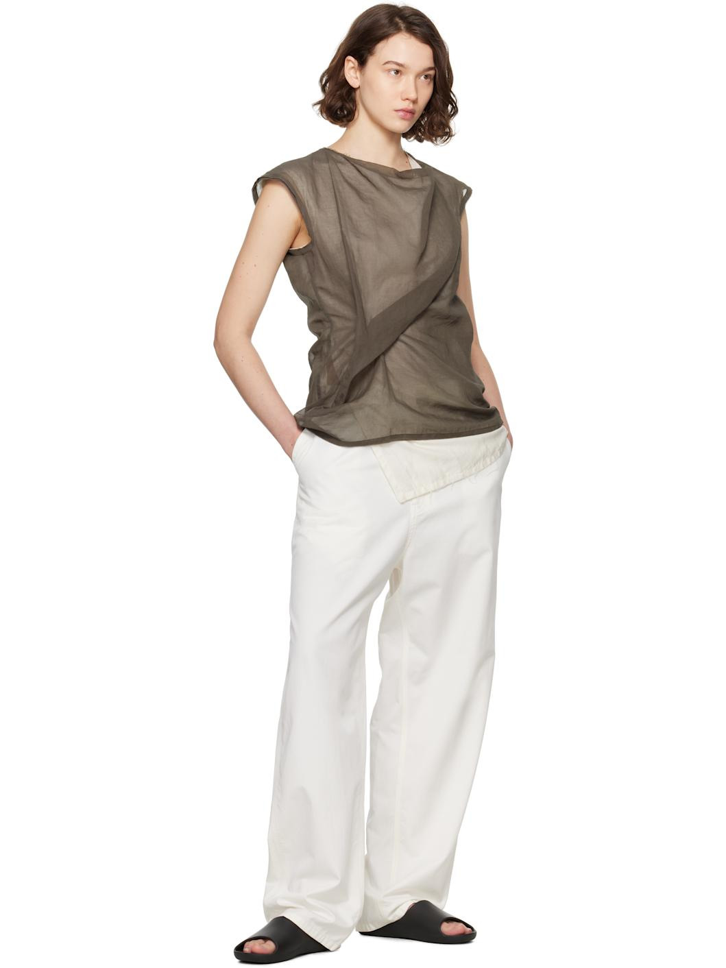 Brown & White Inawa Top - 4