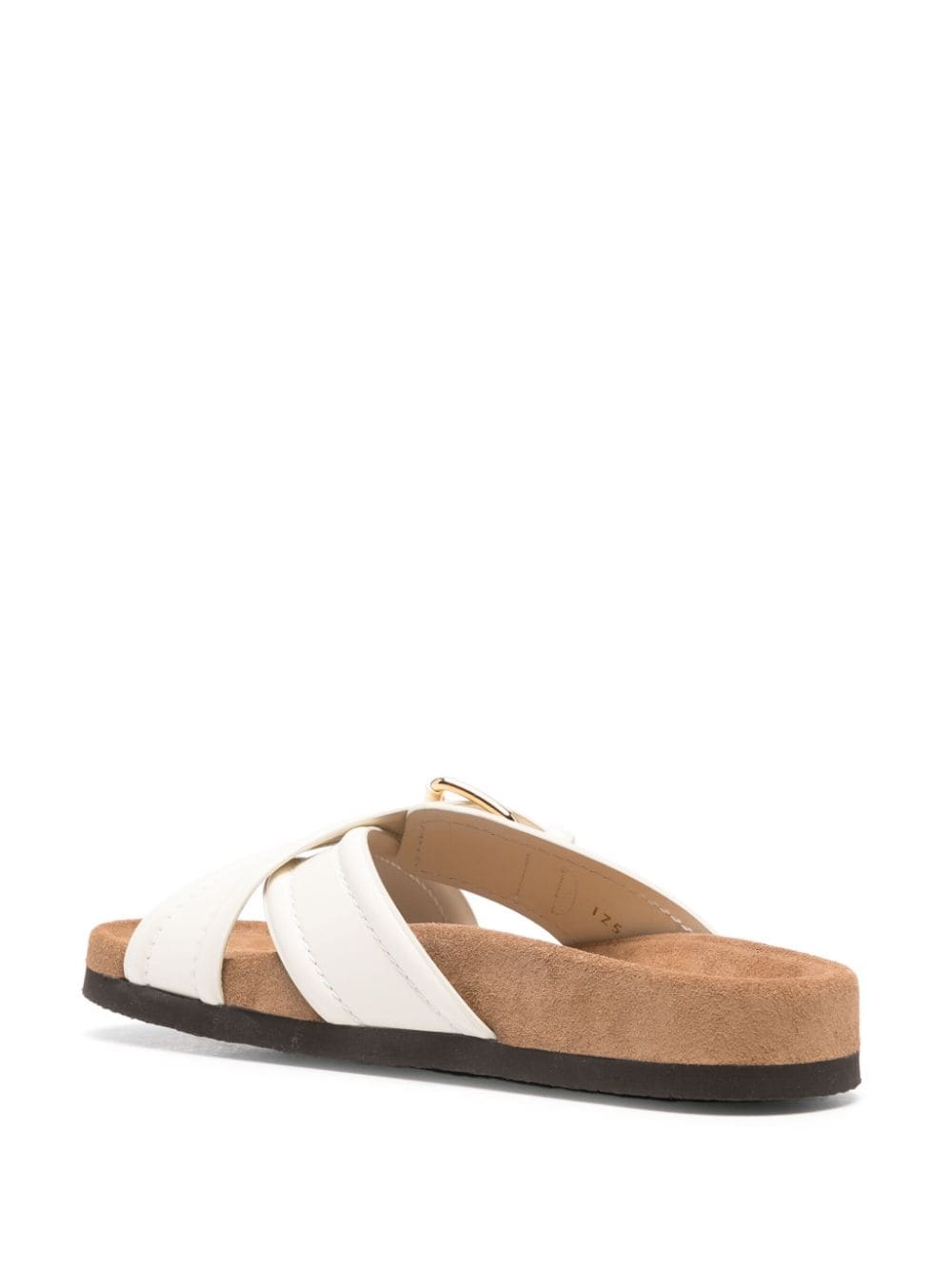 VLogo-plaque leather slides - 3