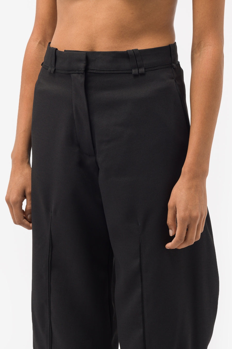 Hina Pleat Trousers in Crow Black - 4