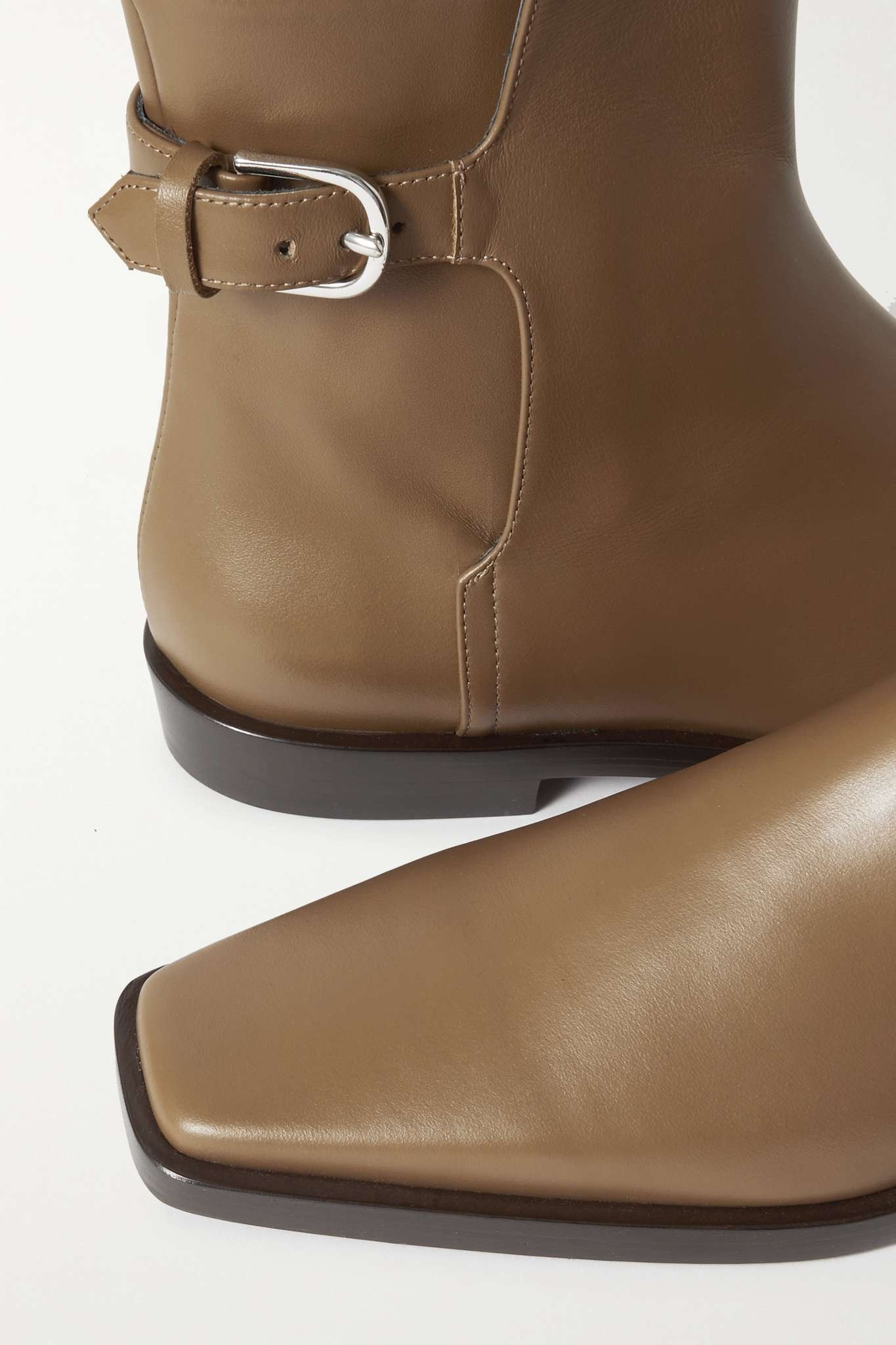 + NET SUSTAIN The Belted leather ankle boots - 4