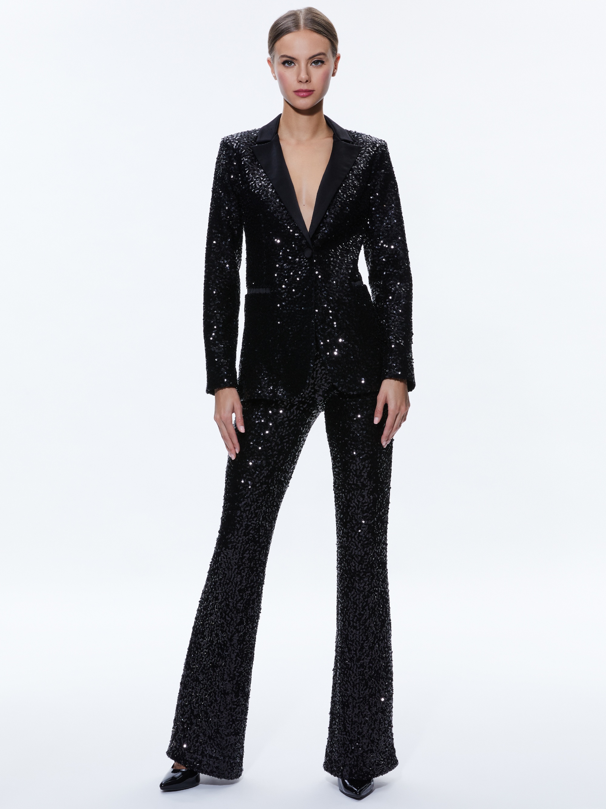 BREANN SEQUIN FITTED BLAZER - 6