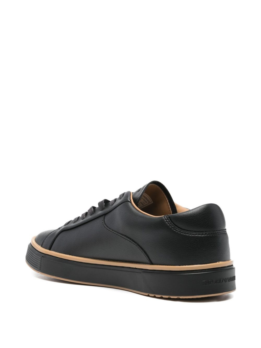 leather lace-up sneakers - 3