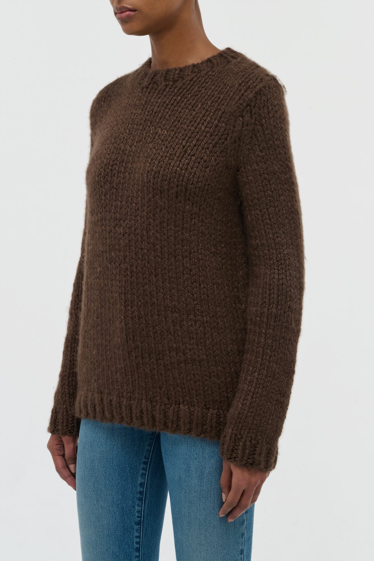 Poros Knit Sweater in Chocolate Cashmere - 3