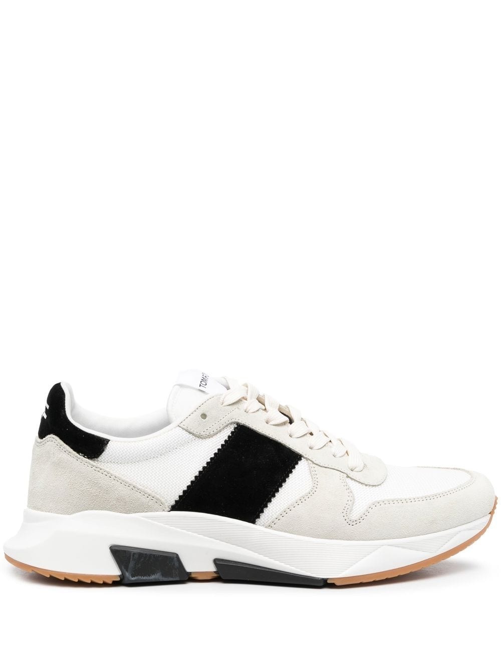 colour-block low-top sneakers - 1