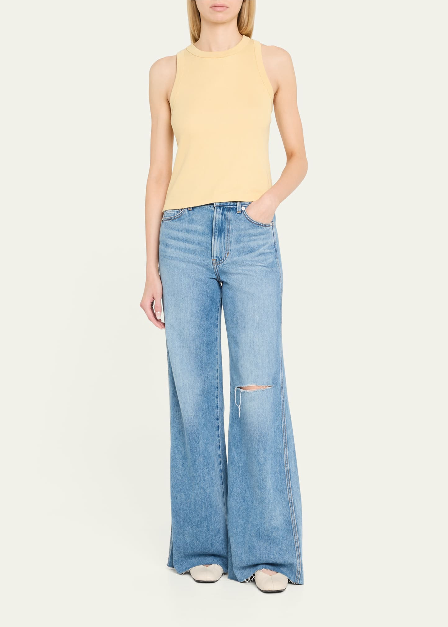 Kasey Mid-Rise Wide-Leg Jeans - 2
