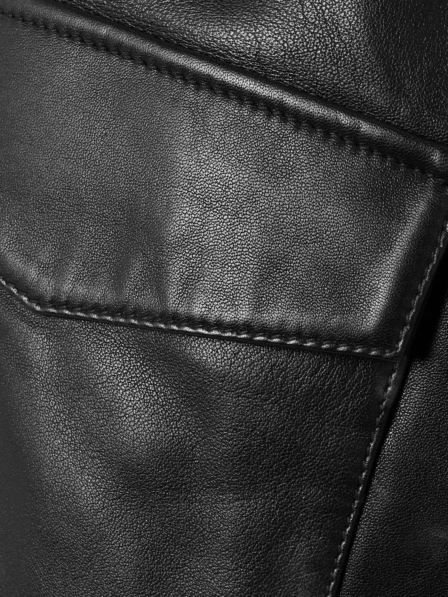 Utility Cocoon leather jacket Black - 5