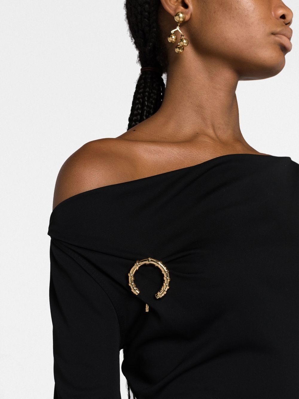 long-sleeve asymmetric midi dress - 3