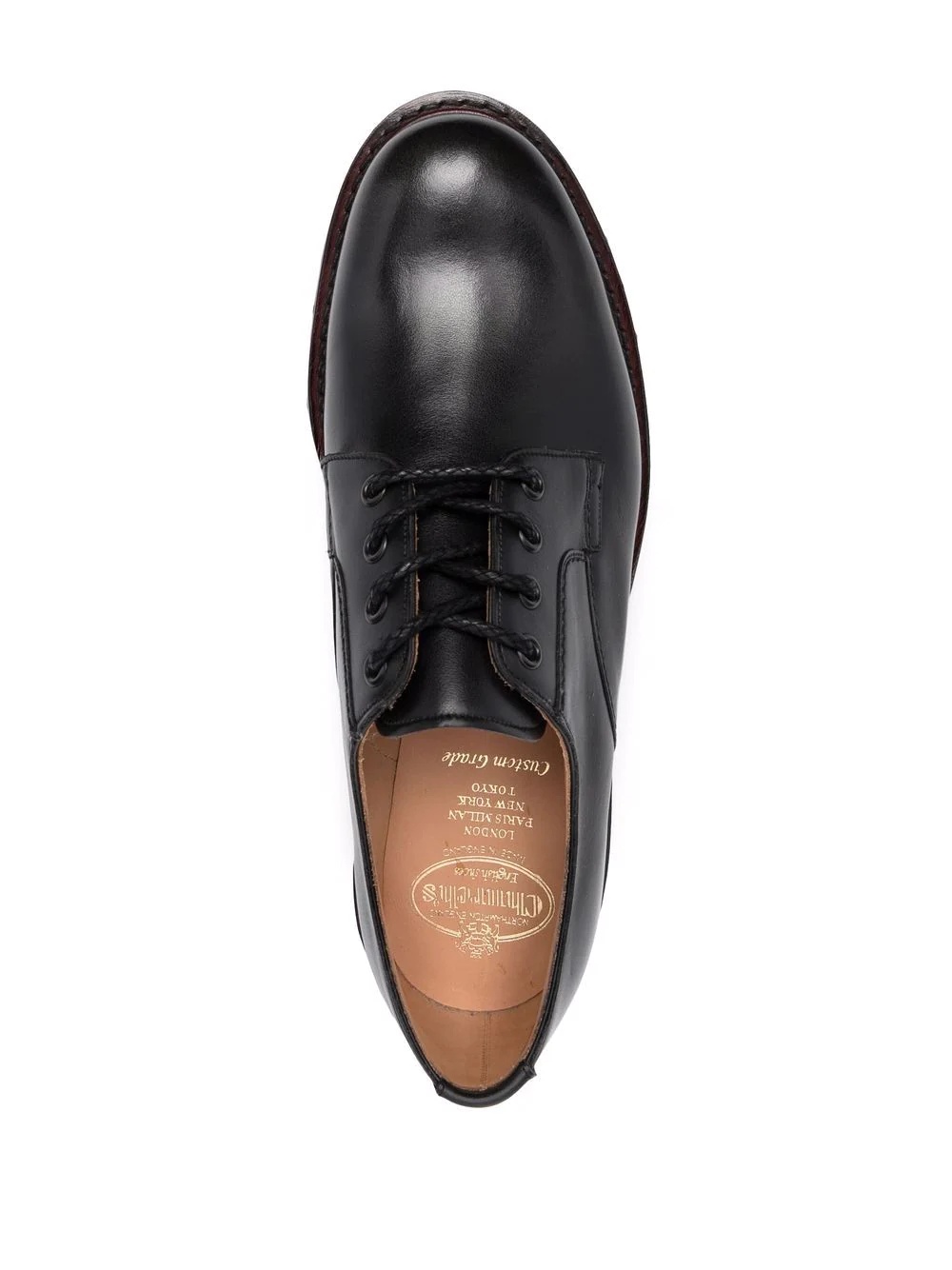 Chester Polished lace-up leather derby shoes - 4