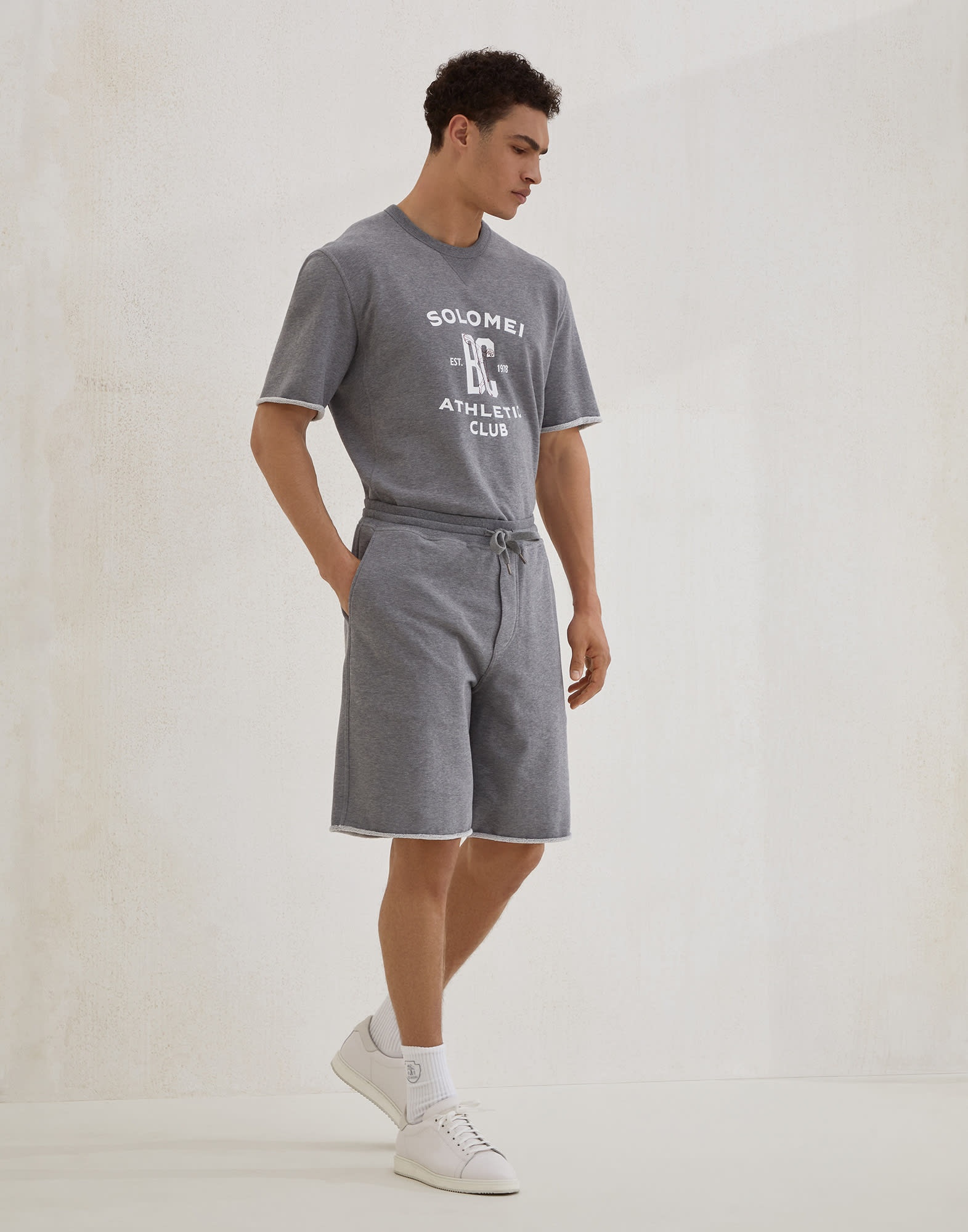 Cotton smooth French terry bermuda shorts - 4