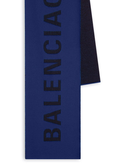 BALENCIAGA intarsia-knit logo wool scarf outlook