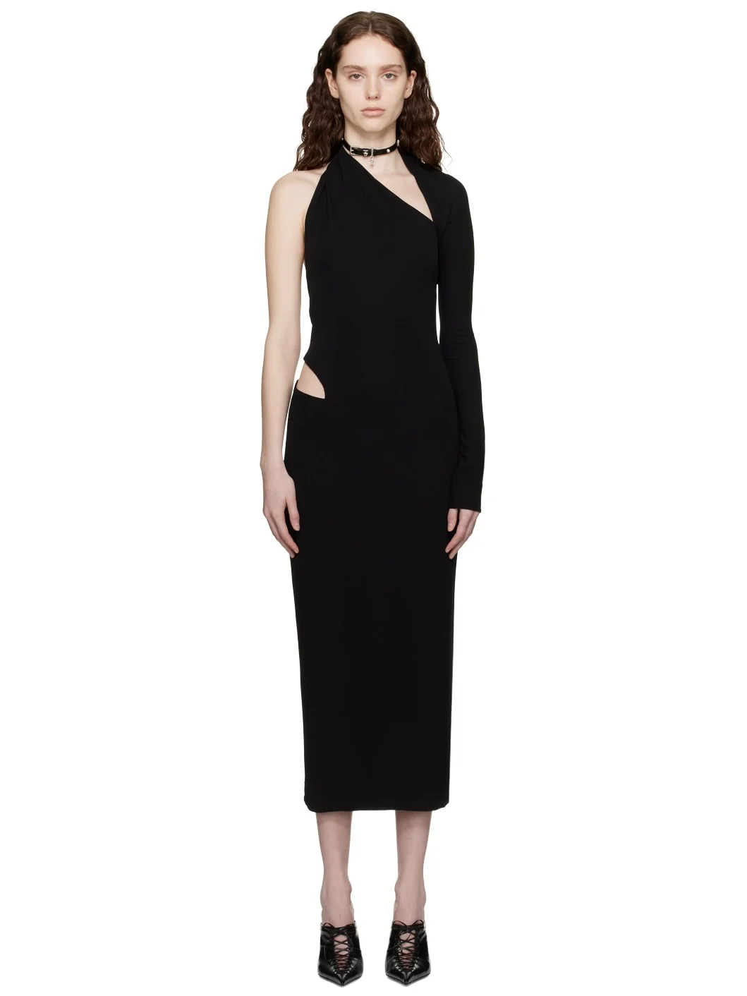 Black Cutout Midi Dress - 1