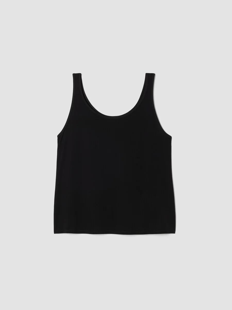 Stretch Silk Jersey Scoop Neck Tank - 1
