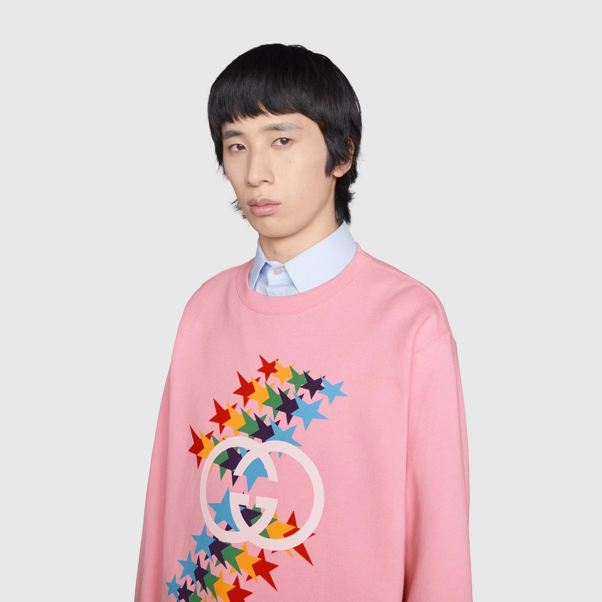 Interlocking G star flash print cotton sweatshirt - 5