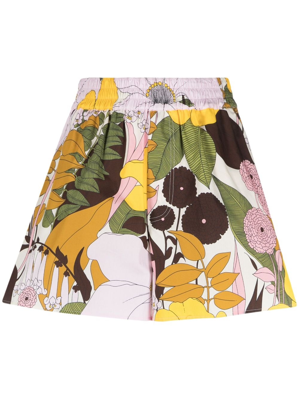 Big Flowers-print cotton shorts - 1