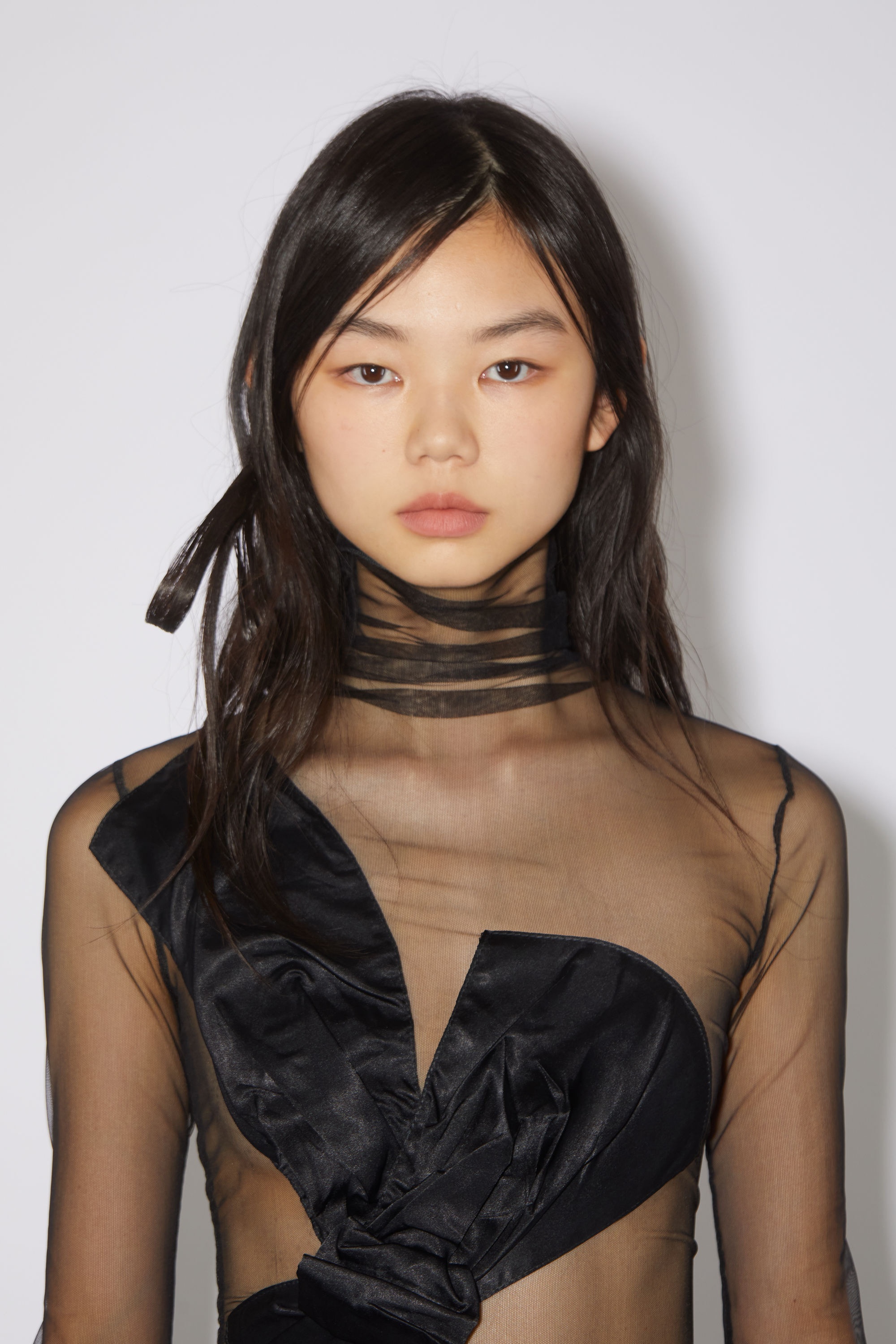 Draped bow top - Black - 4