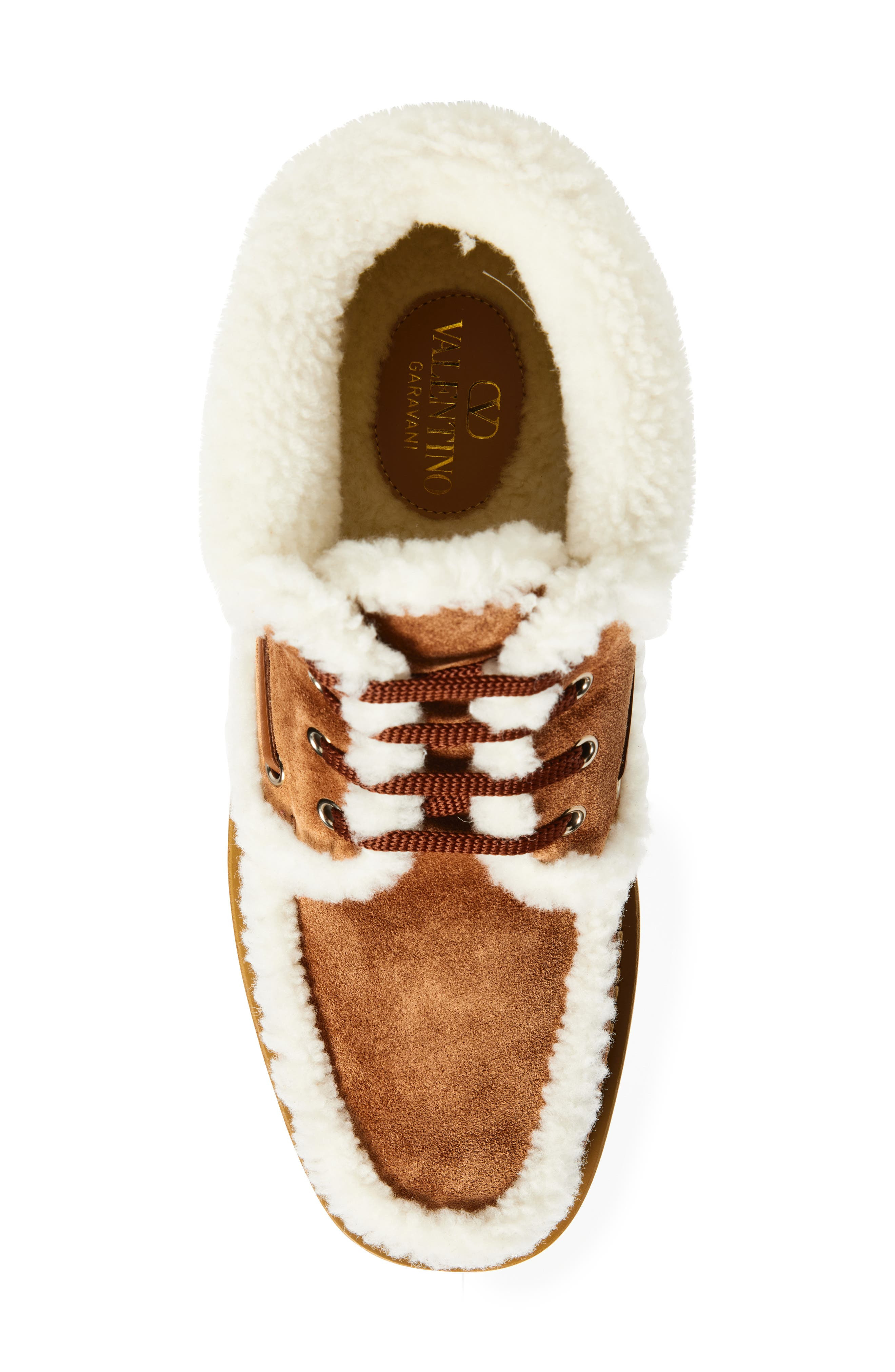 Valentino Garavani Palm Avenue Genuine Shearling Desert Boot in Camel/Natural at Nordstrom - 5