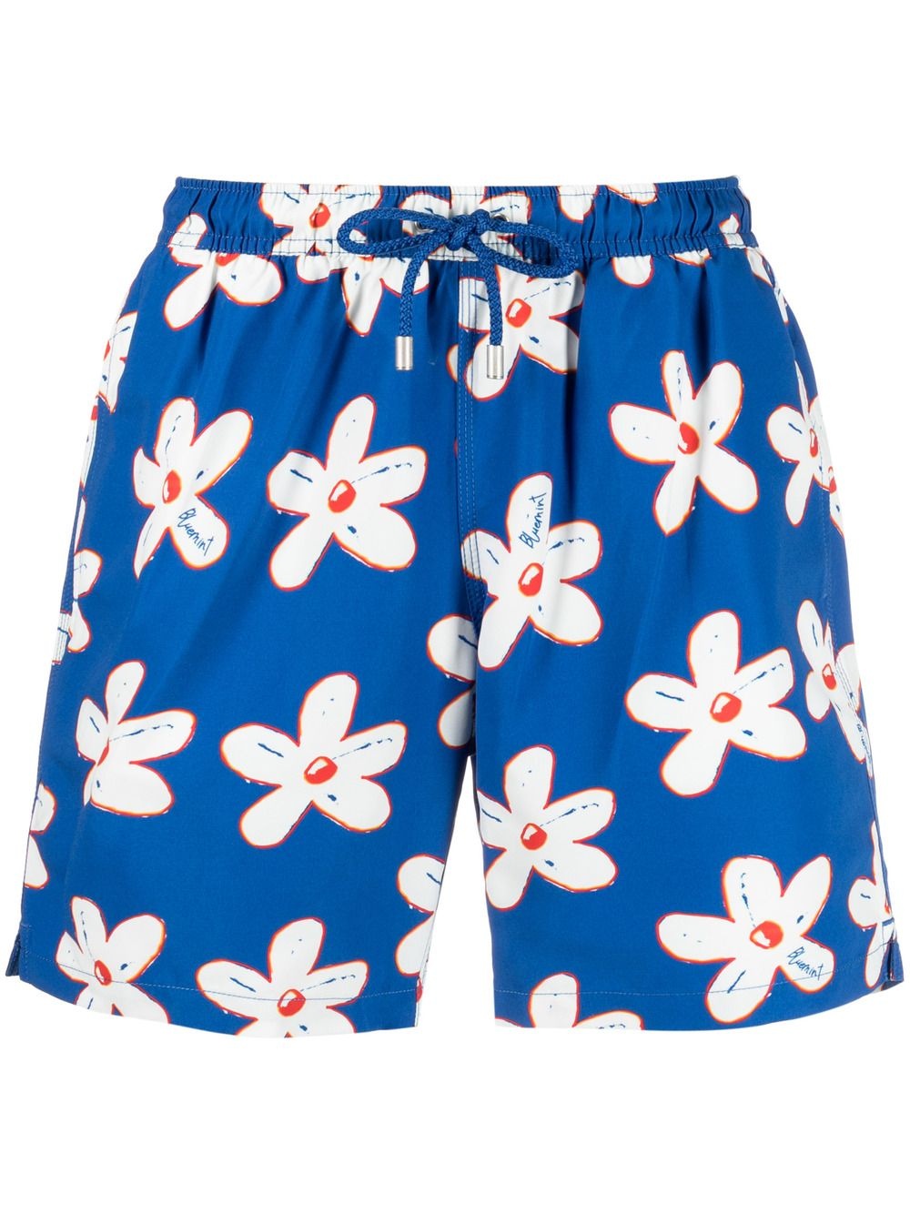 Daisy print swim shorts - 1