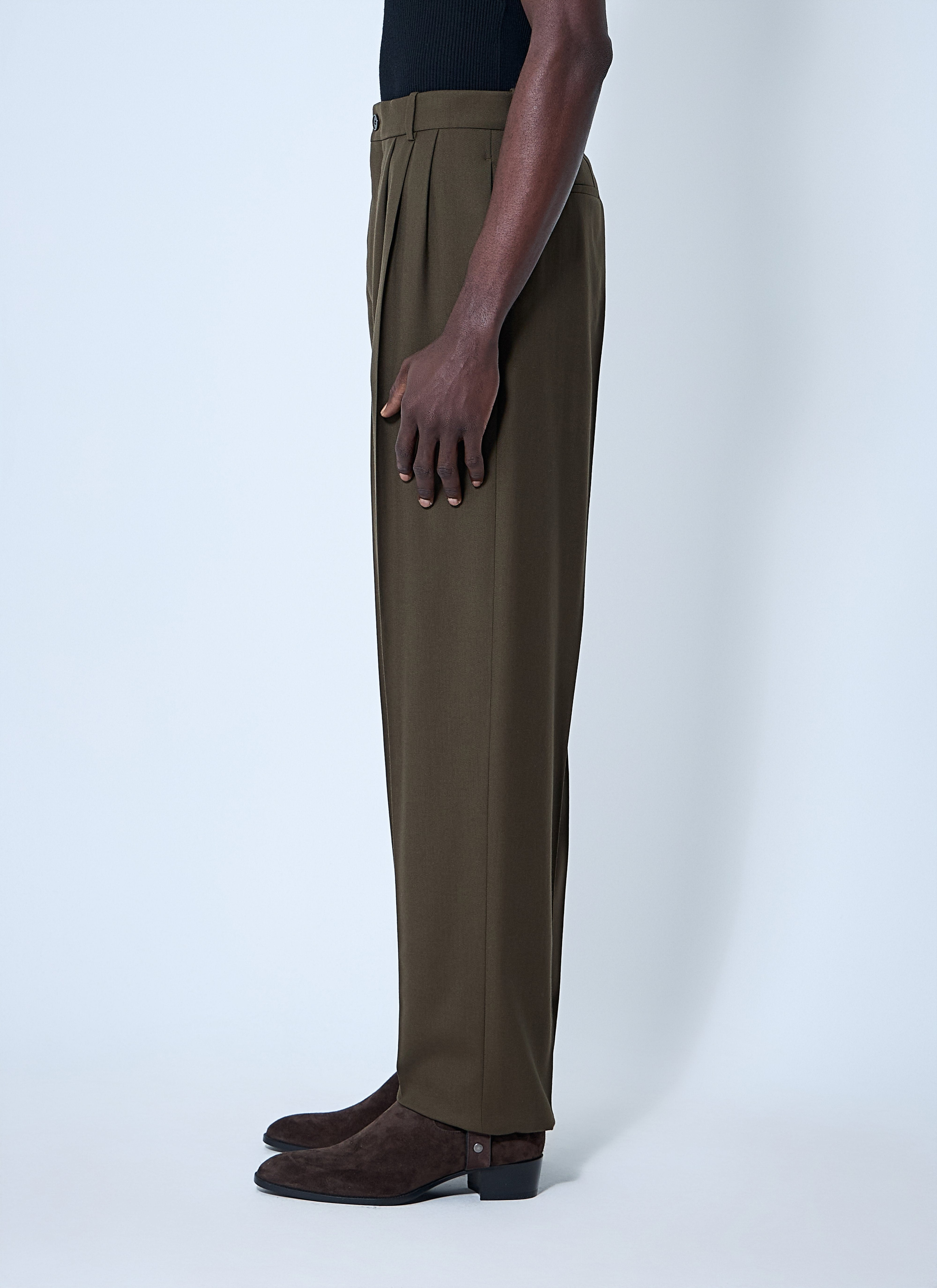 Saint Laurent Men Wool Tailored Pants - 3