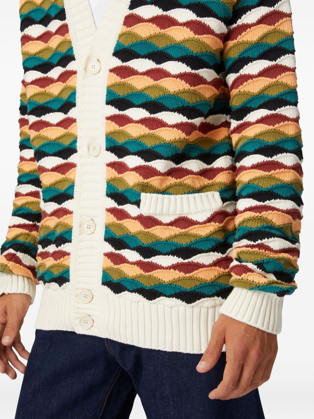 patterned-jacquard cardigan - 4