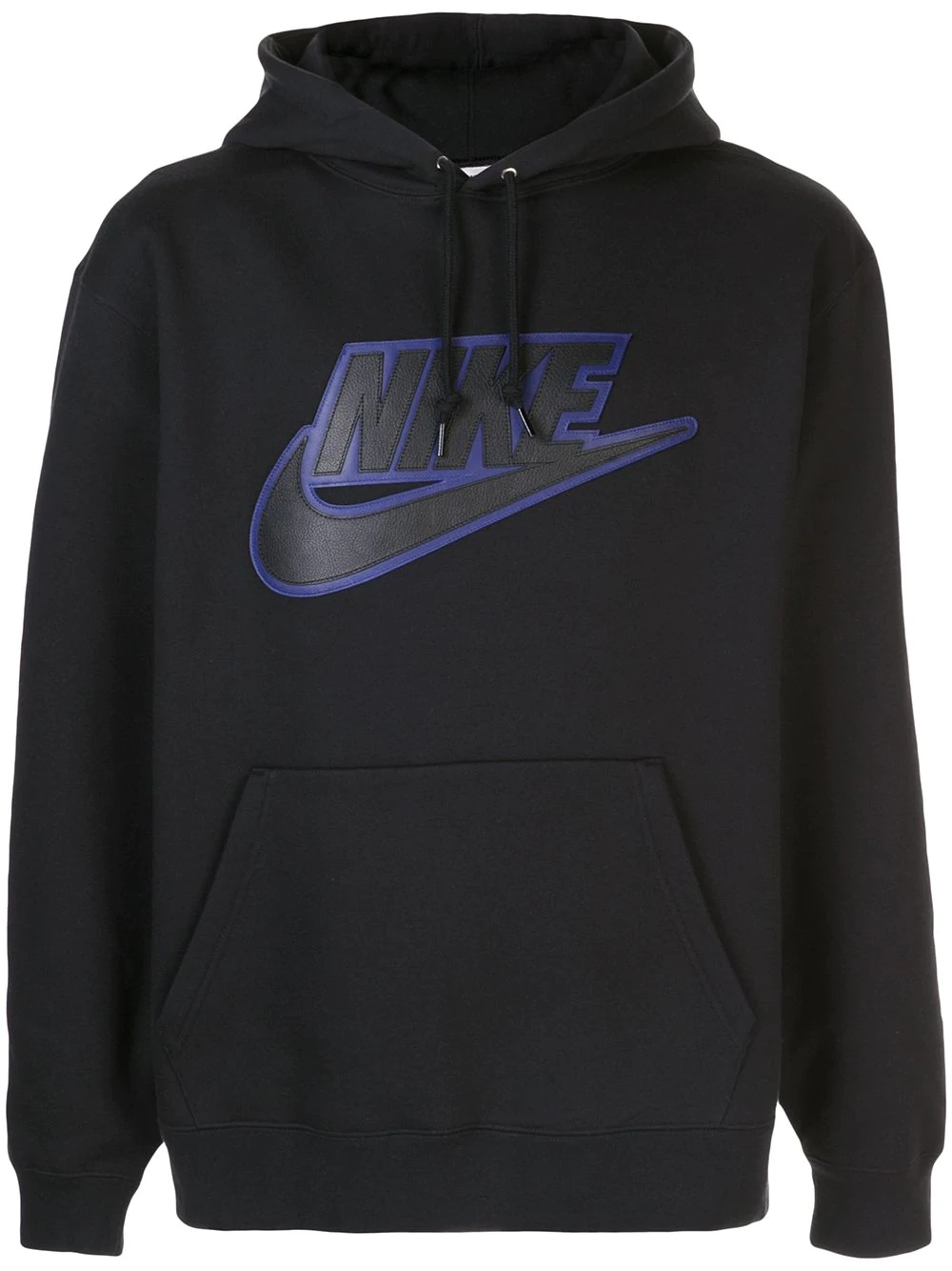 x Nike leather applique hoodie - 1