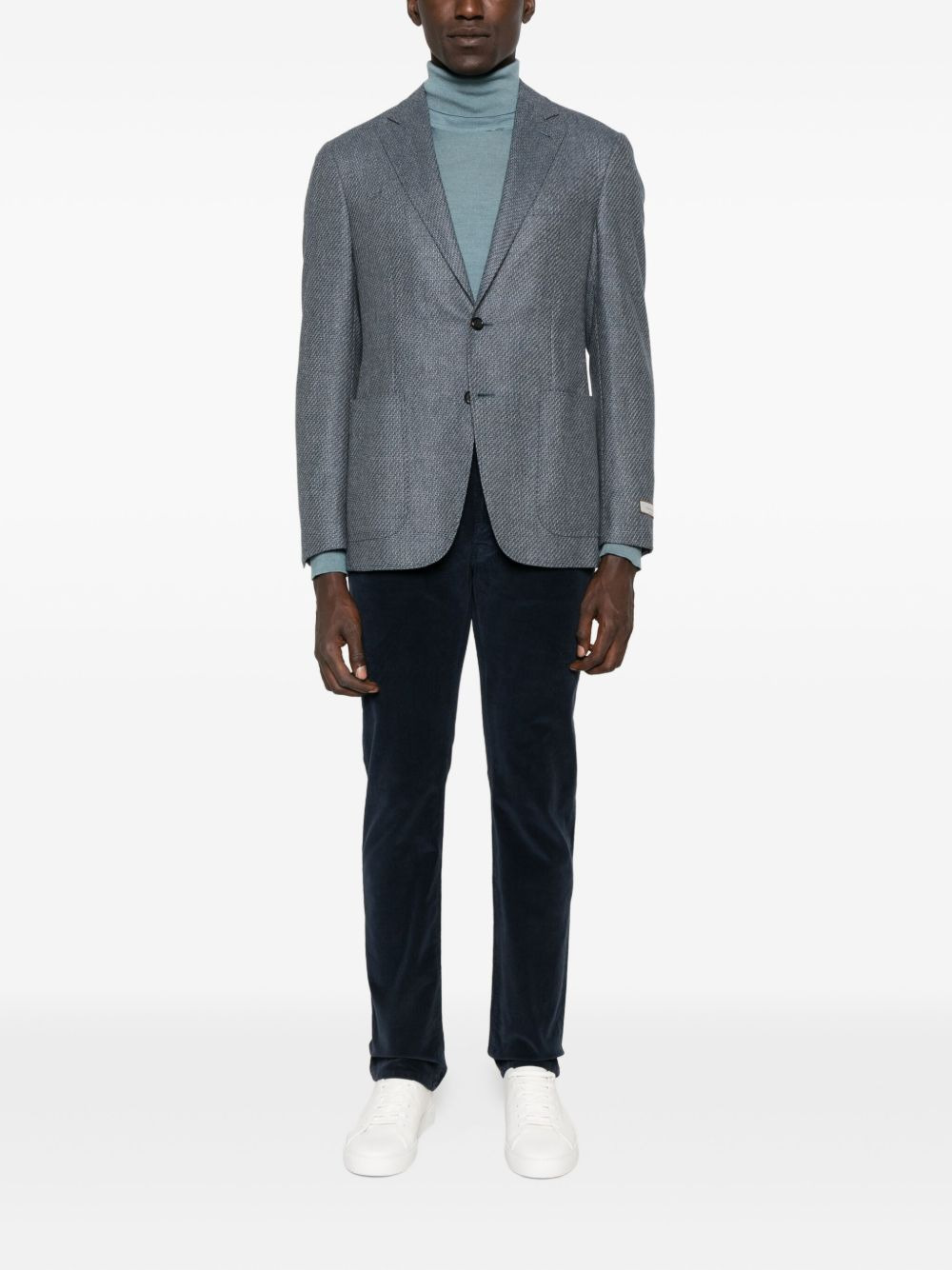 textured wool blazer - 2