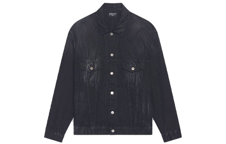 Balenciaga Cities Paris Oversized Denim Jacket 'Washed Black White' 690198TBP479034 - 2