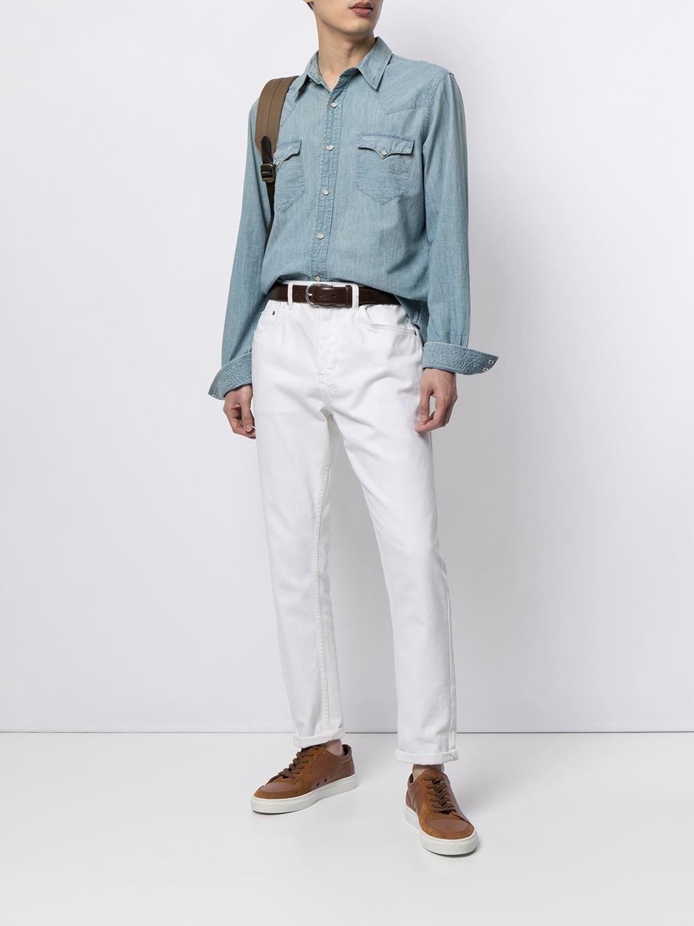 classic collar denim shirt - 2