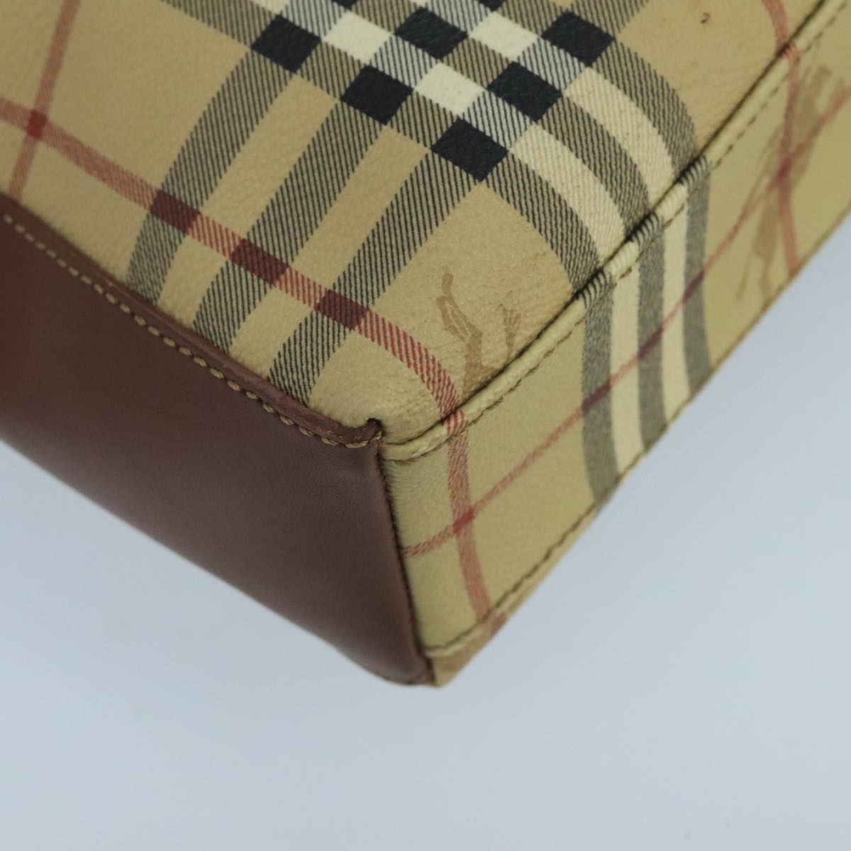 Burberry Nova Check Shoulder Bag Pvc Leather Beige - 11
