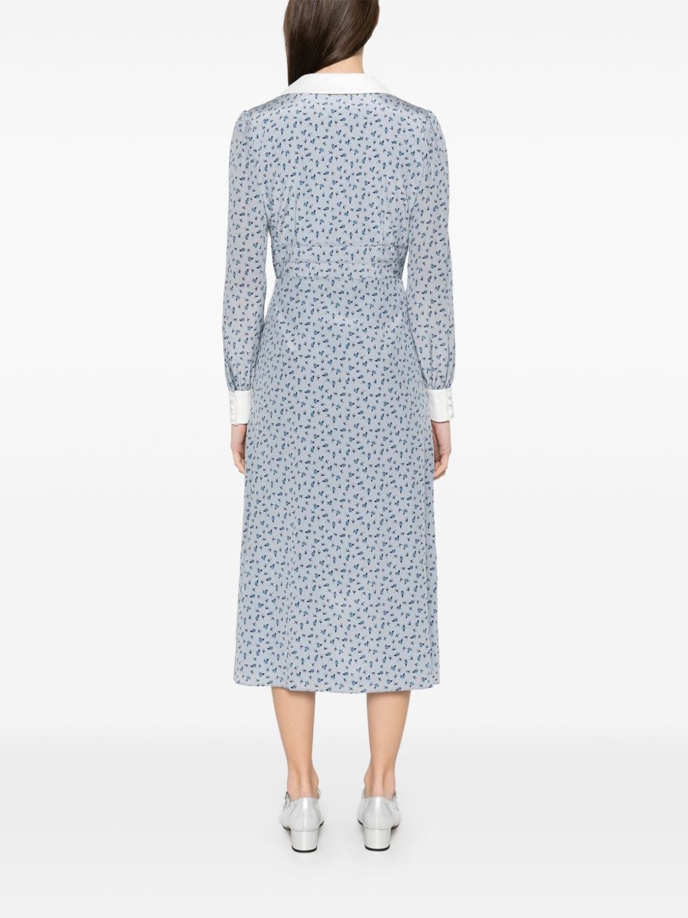 rose-print midi dress - 4