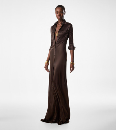 TOM FORD SHIMMERY JERSEY LONG SHIRT DRESS outlook