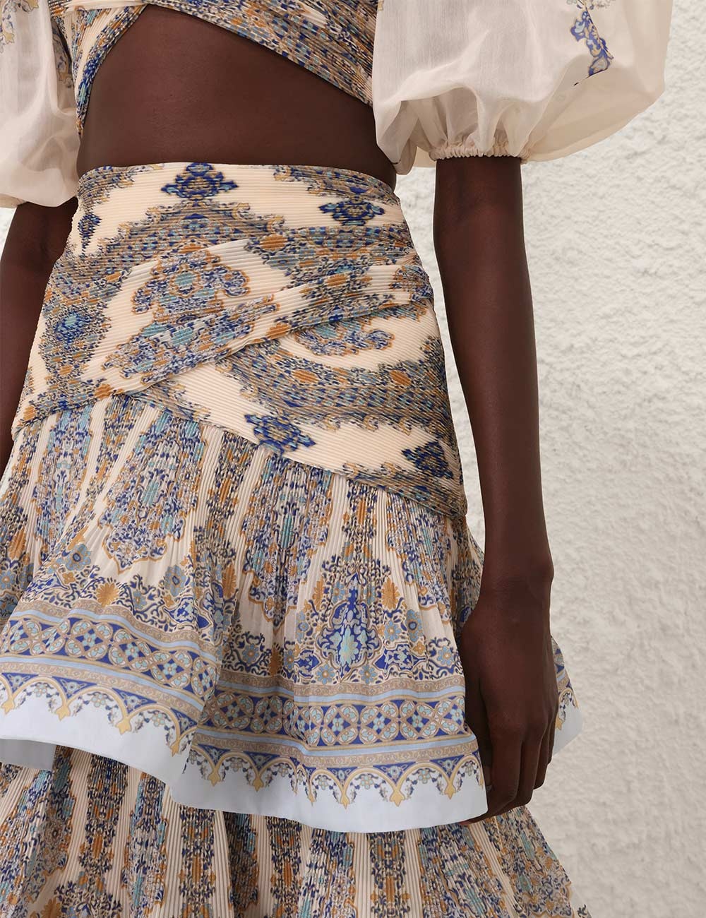 TIERED PLEATED SKIRT - 5