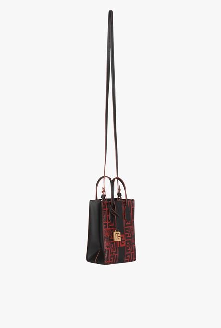 Mini-sized bicolor ivory and black leather Chinese New Year Balmain bag - 6