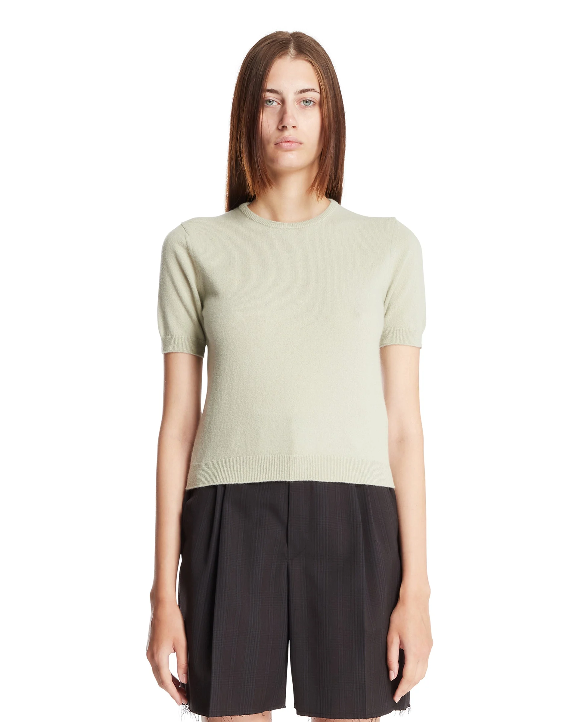 Green Short-Sleeve Sweater - 1