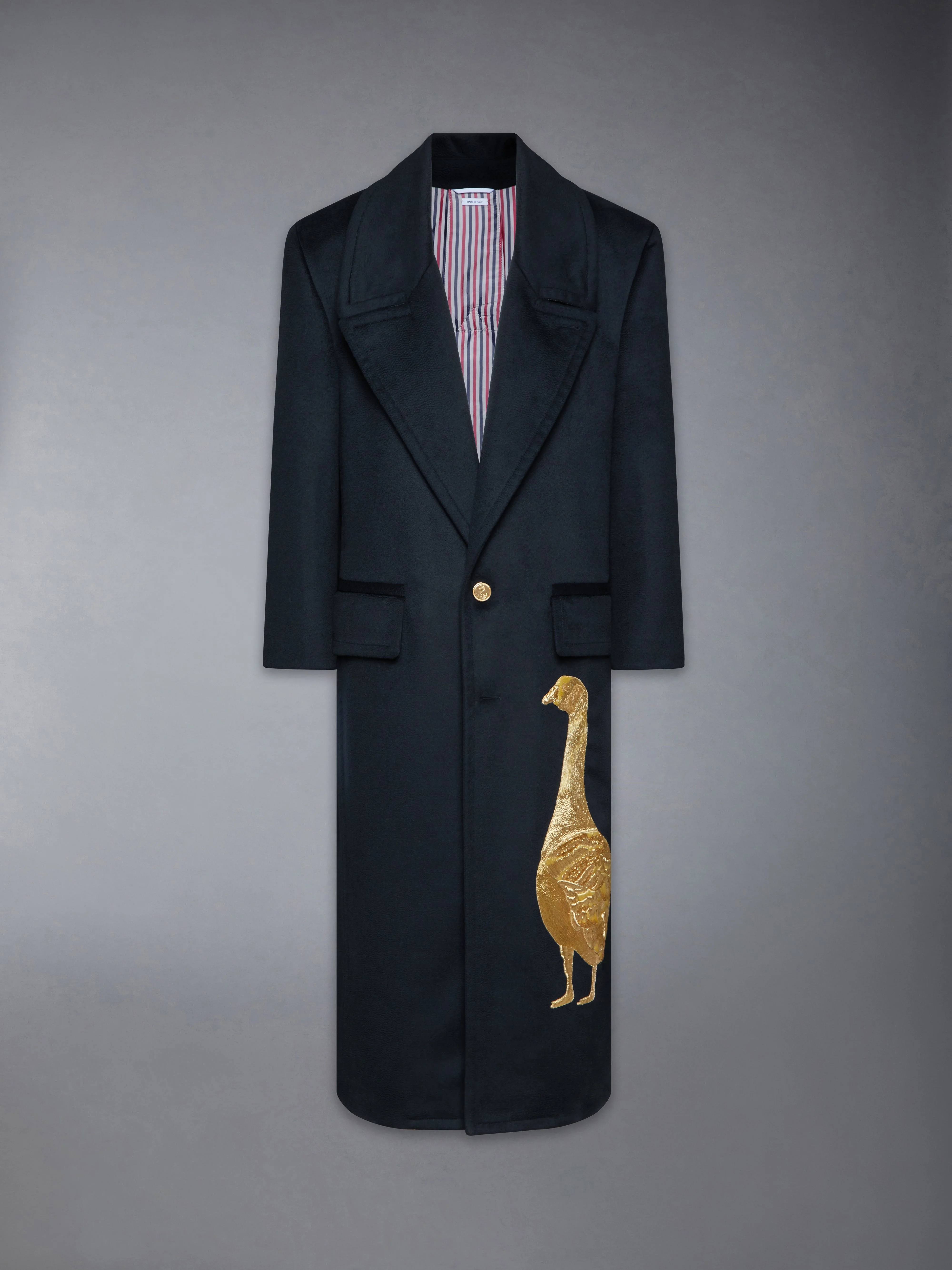 CASHMERE EMBROIDERED APPLIQUE OVERCOAT - 1