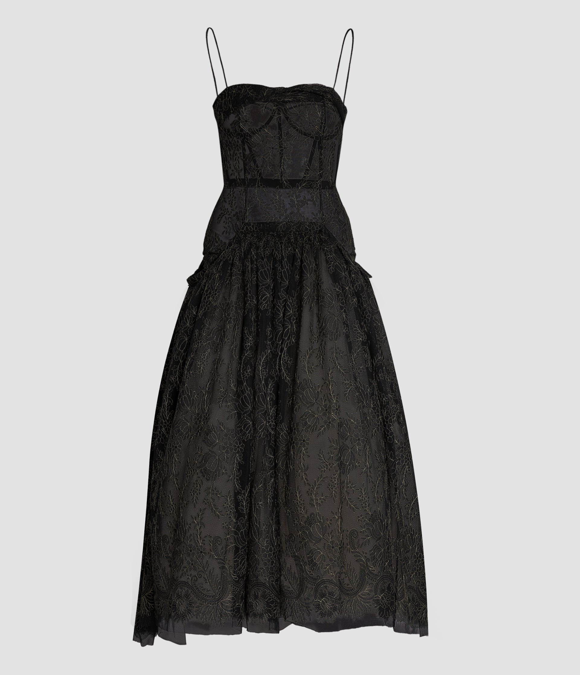 SLEEVELESS FULL SKIRT MIDI DRESS - 2
