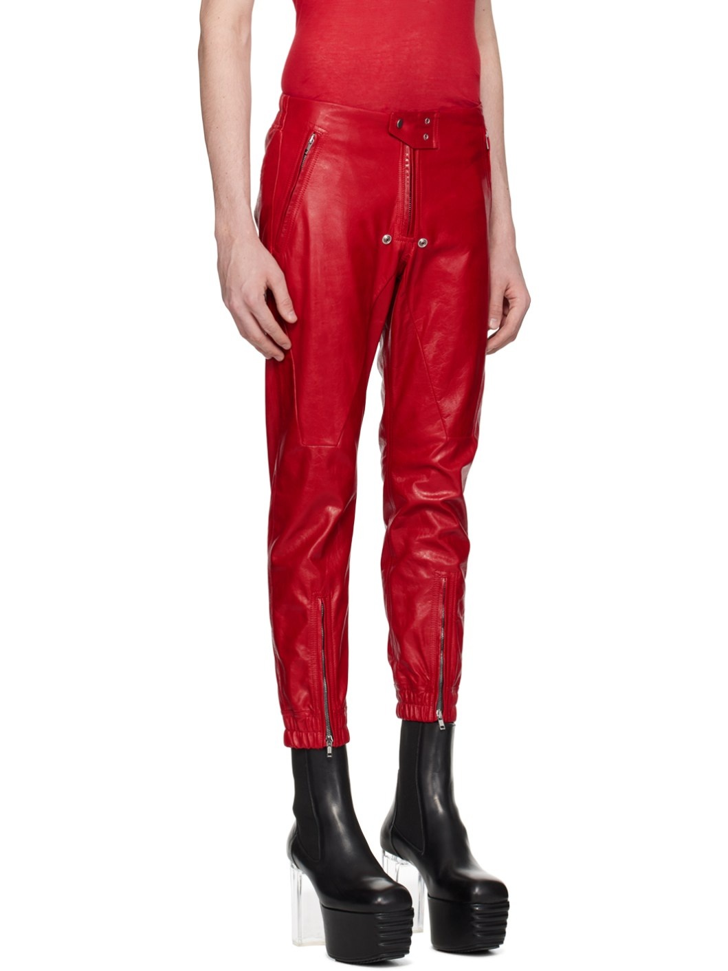 Red Luxor Leather Pants - 2