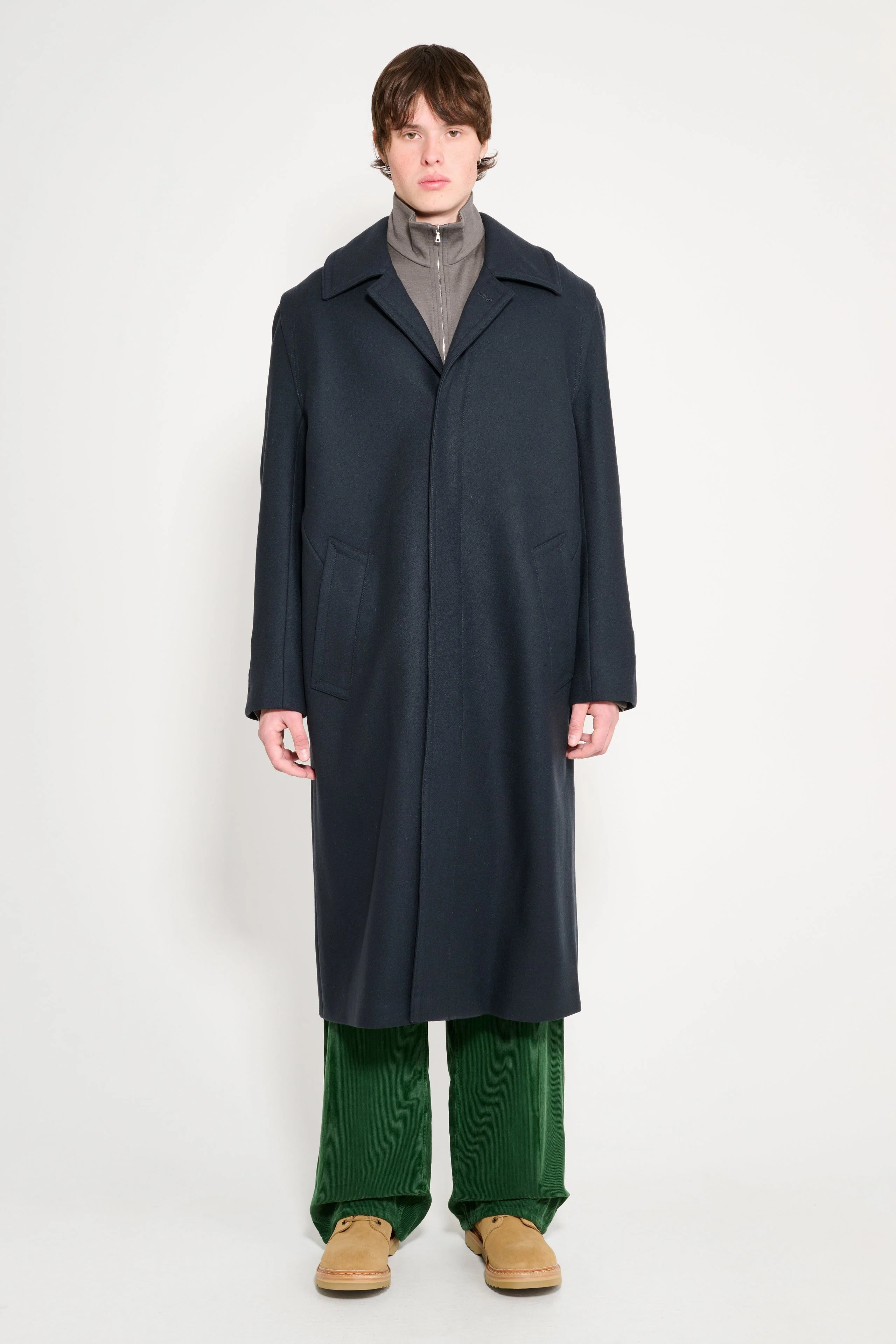 RIER LODEN COAT CLASSIC PLOMBE - 1