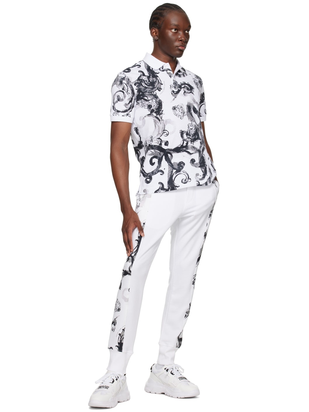 White Watercolour Couture Sweatpants - 4