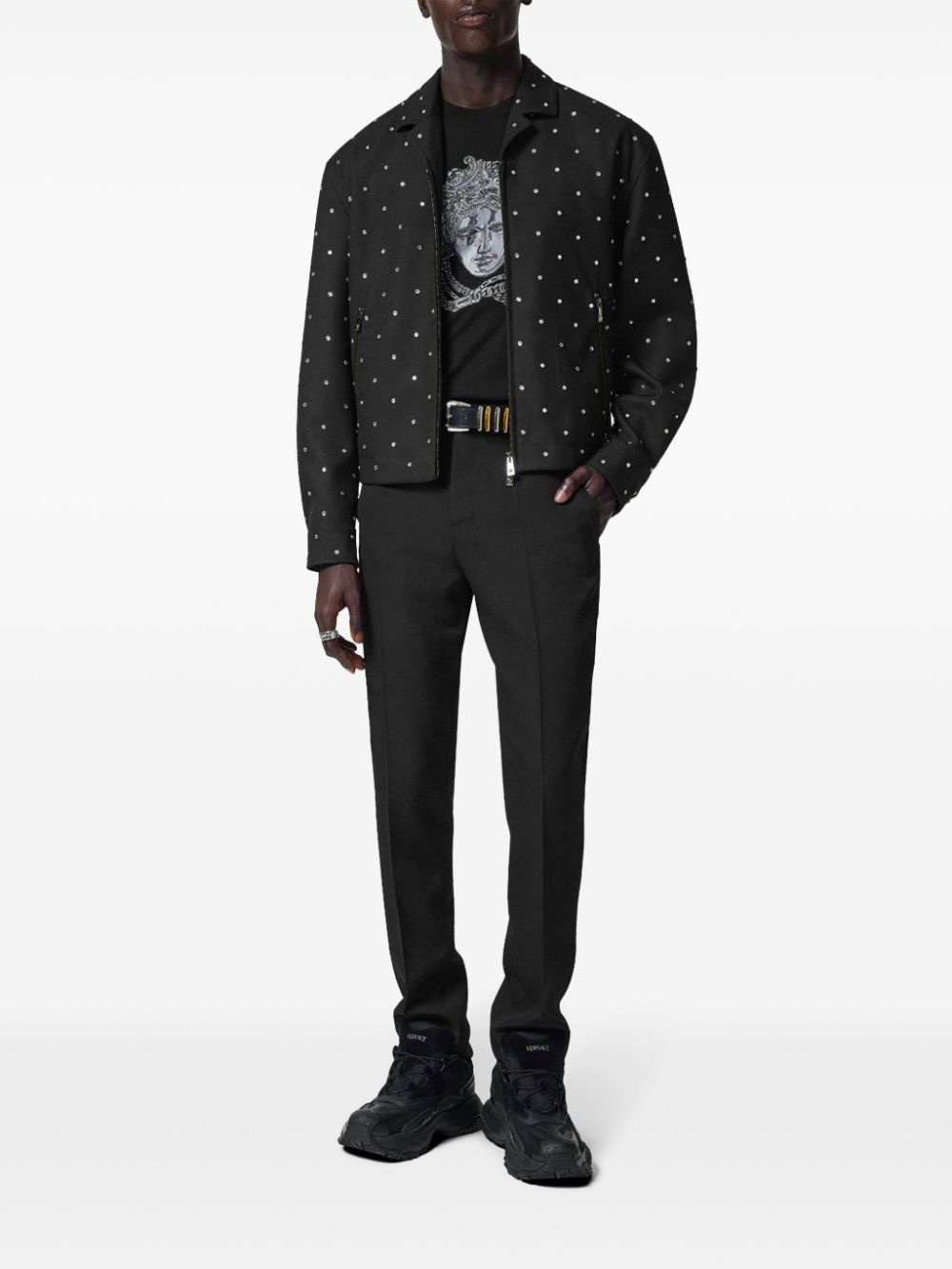 rhinestone-embellished jacket - 2