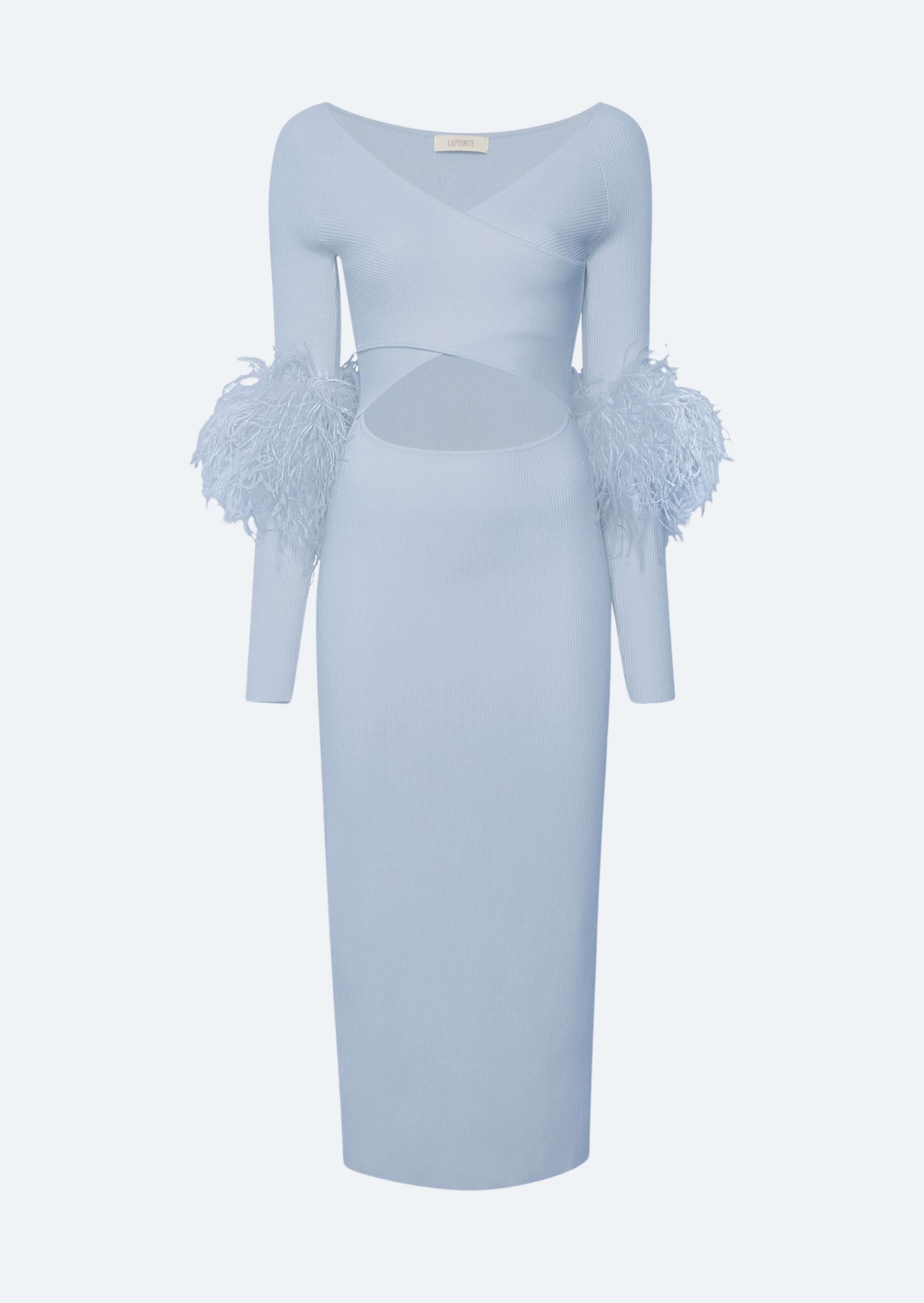Crossover Dress With Feathers - 2
