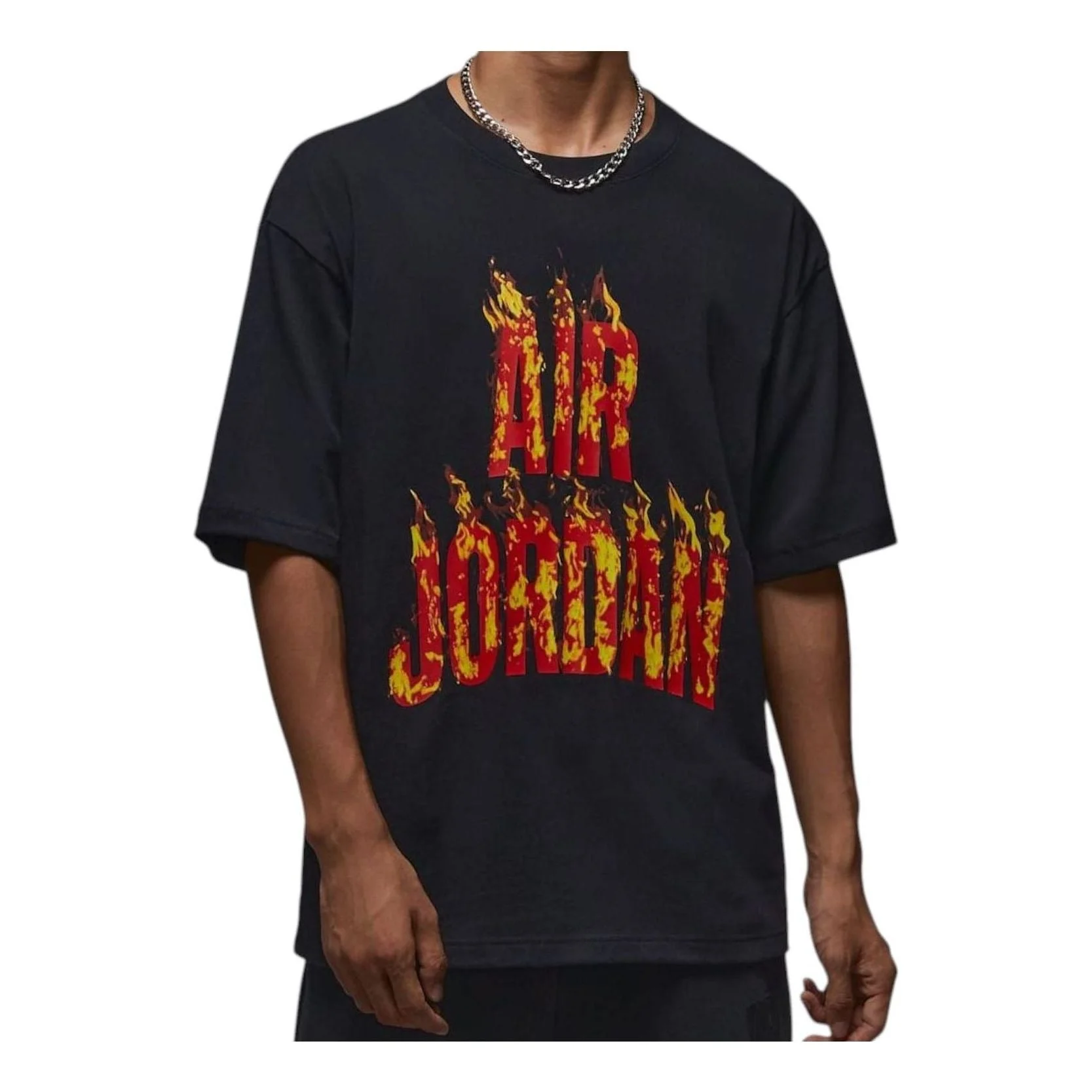 Air Jordan Flames T-Shirt 'Black' IQ6957-010 - 1