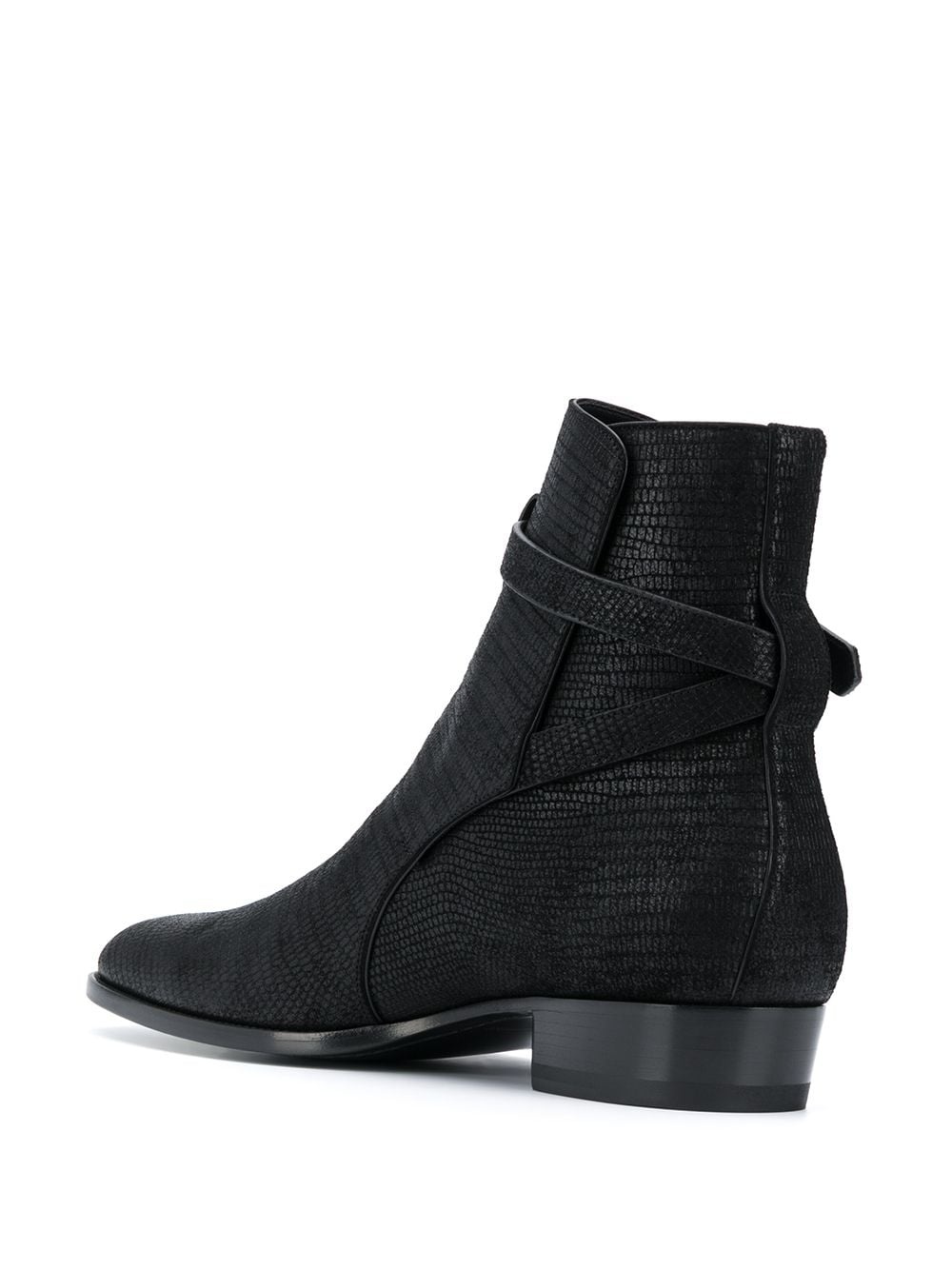 reptile effect leather ankle boots - 3