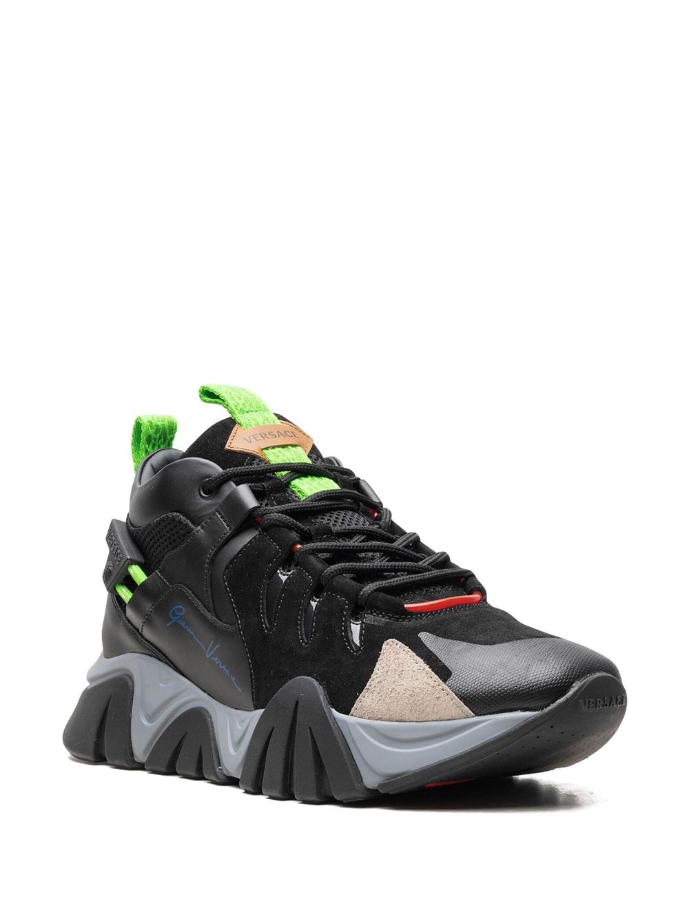 Squalo "Black/Fluorescent Green" sneakers - 2