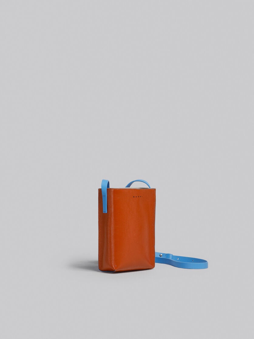 MUSEO SOFT SMALL BAG IN BROWN AND BLUE LEATHER - 6