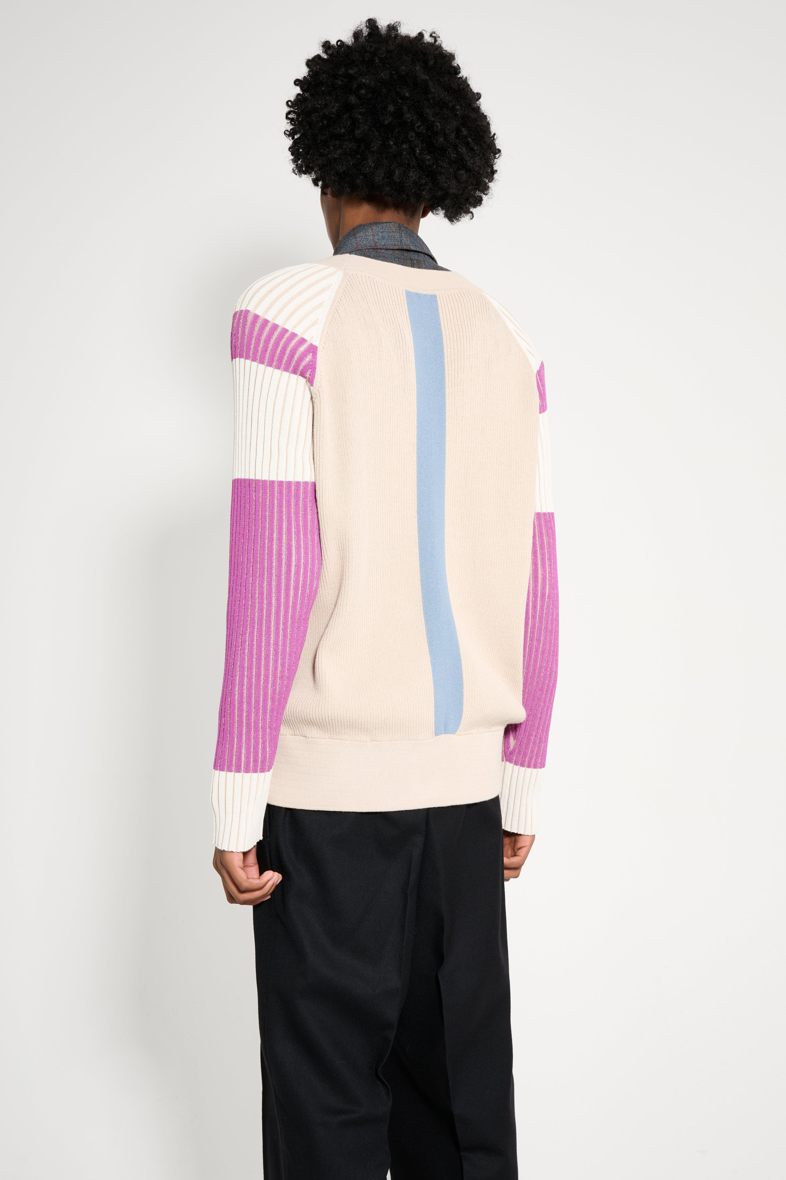 KIKO KOSTADINOV INEX CARDIGAN ALMOND / PURPLE / IVORY - 4